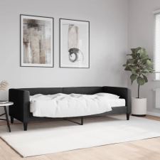 fekete szövet kanapéágy matraccal 80 x 200 cm ágy és ágykellék