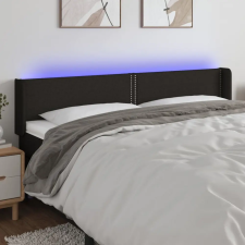  Fekete szövet LED-es fejtámla 163 x 16 x 78/88 cm ágy és ágykellék