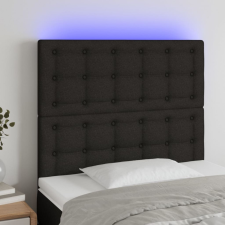  Fekete szövet LED-es fejtámla 80x5x118/128 cm ágy és ágykellék