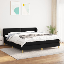 fekete szövet rugós ágy matraccal 160x200 cm ágy és ágykellék