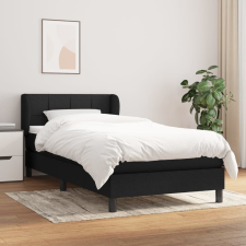fekete szövet rugós ágy matraccal 90x200 cm ágy és ágykellék