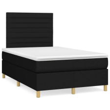 fekete szövet rugós és LED-es ágy matraccal 120x190 cm ágy és ágykellék