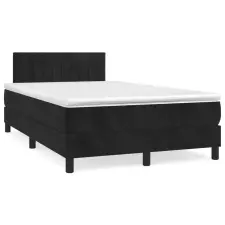  fekete szövet rugós és LED-es ágy matraccal 120x190 cm ágy és ágykellék