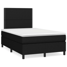  fekete szövet rugós és LED-es ágy matraccal 120x190 cm ágy és ágykellék