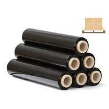  Fekete sztreccsfólia 2 kg 0,5m széles - 6 tekercs/karton - FÉL RAKLAPOS papírárú, csomagoló és tárolóeszköz