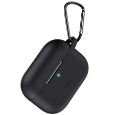 Fekete tok az Apple Airpods Pro fülhallgató akasztós védelmére fülhallgató, fejhallgató tok