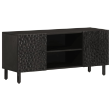 fekete tömör mangófa TV-szekrény 105 x 33 x 46 cm bútor