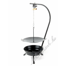  Fekete tűzteres állvány + 45cm hússütő tárcsa (magyar termék) sütés és főzés
