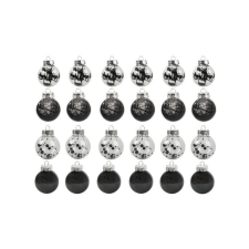  Fekete ünnepi karácsonyi gömb díszek 6cm, 24 darabos készlet dekorációhoz karácsonyfadísz