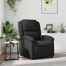  Fekete, valódi bőr relaxfotel bútor