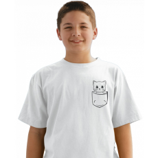  Fekete vonalas zseb állat (Cica) - Gyerek Póló
