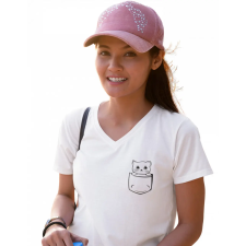  Fekete vonalas zseb állatok - Női V Nyakú Póló női póló