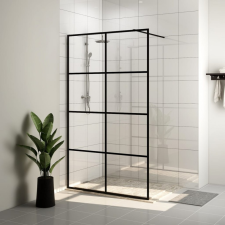  Fekete zuhanyfal átlátszó ESG üveggel 90 x 195 cm kád, zuhanykabin
