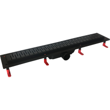  Fekete zuhanyfolyóka fekete szinterezett 70cm-es rozsdamentes ráccsal, Medium    (Fekete zuhanyfolyóka) építőanyag