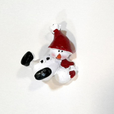  Fekvő hóember figura hógolyóval. Mérete: 40x30 mm karácsonyi dekoráció