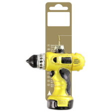  Felakasztható fúrógép üvegből és polirezinből 10 cm karácsonyfadísz