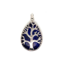 Felezett csepp medál fa Lapis 25x35mm medál