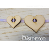  Felfűzhető fa szív, függőleges