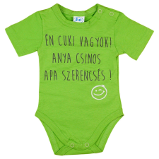 Feliratos rövid ujjú baba body kombidressz, body