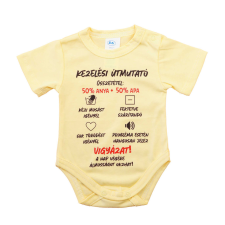  Feliratos rövid ujjú baba body kombidressz, body