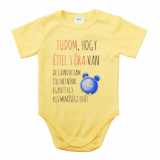 Feliratos rövid ujjú baba body kombidressz, body