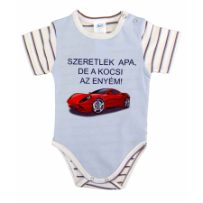 Feliratos rövid ujjú baba body kombidressz, body