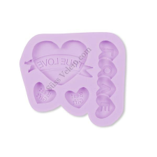  Feliratos szívek szilikon fondant formázó sütés és főzés