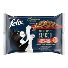 Felix Deliciously Sliced házias válogatás aszpikban 12 x (4 x 80 g) macskaeledel