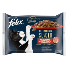 FELIX Deliciously Sliced házias válogatás aszpikban nedves macskaeledel 4x80gr macskaeledel