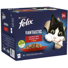  Felix | Fantastic - Házias válogatás macska eledel aszpikban - marha, csirke, bárány, pulyka - 24x85g macskaeledel
