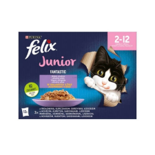 FELIX Fantastic junior in jelly - alutasakos (marha,csirke,lazac,szardínia) aszpikban (12x85g) macskaeledel