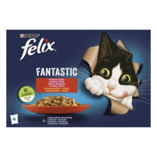  FELIX FANTASTIC Marhával/Csirkével aszpikban 4x85g macskaeledel