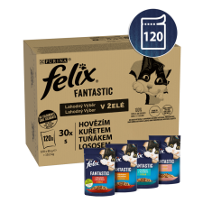 FELIX FANTASTIC multipack ízletes választék zselében, 120 x 85 g macskaeledel