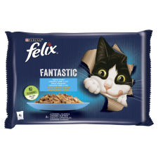 Félix Felix Fantastic 4x85g Lazaccal,Lepényhallal aszpikban macskaeledel