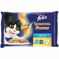 Félix Felix Sensations Sauces Halas Válogatás alaszkai tőkehallal, szardíniával 4 x 85 g macskaeledel