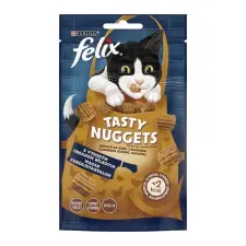  Félix Tasty Nuggets alutasakos jutalomfalat macskáknak, csirke, kacsa ízesítésű 50g jutalomfalat macskáknak
