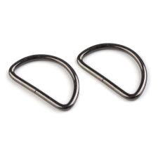 Félkarika (D-karika), 50mm - nikkel fekete rövidáru