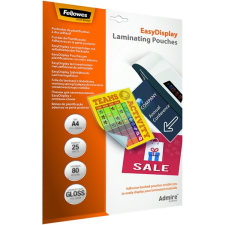 FELLOWES a4 80mic öntapadó hátlapos 25db-os lamináló fólia lamináló fólia