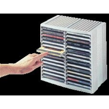 FELLOWES CD-tároló, automata kiemelőrendszerű, 30+18 db-os, FELLOWES "Spring", fekete irattartó
