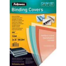 FELLOWES Előlap, A4, 180 mikron, FELLOWES, víztiszta, 25 db spirálozó gép