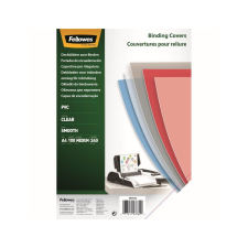 FELLOWES Előlap, A4, 240 mikron, 100 db/csomag, Fellowes® víztiszta spirálozó gép