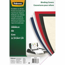 FELLOWES Hátlap, A4, 250 g, fényes, FELLOWES "Chromolux", piros spirálozó gép