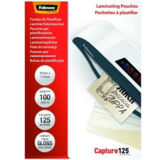 FELLOWES Lamináló fólia FELLOWES 83x113 mm 125 mikron fényes 100/csom lamináló fólia