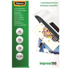 FELLOWES Meleglamináló fólia, 100 mikron, A3, fényes, 100 db, FELLOWES lamináló fólia