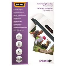 FELLOWES Meleglamináló fólia, 100x150 mm, 80 mikron fényes, 25 db (5440602) (fe5440602) lamináló fólia
