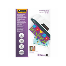 FELLOWES Meleglamináló fólia, 80 mikron, A4, fényes, öntapadó, 100 db, lamináló fólia