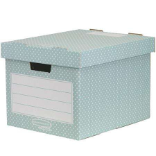 FELLOWES , &quot;Style&quot; zöld-fehér színű 33,3x28,5x39 cm-es karton tároló doboz bútor