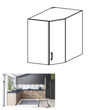  Felső szekrény, artisan tölgy/szürke matt, LANGEN G60N bútor