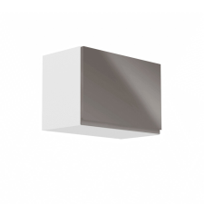  Felsőszekrény, fehér/szürke extra magasfényű, AURORA G50K bútor