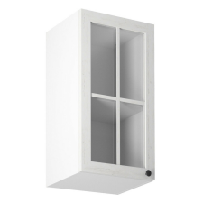  Felsőszekrény üveggel G40S, balos, fehér/sosna andersen, PROVANCE bútor